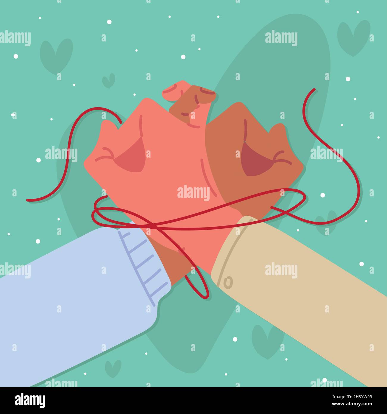 red string of destiny in hands Stock Vector Image & Art Alamy