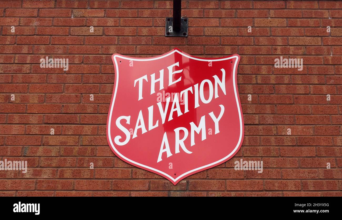 Salvation army symbol on the community hall in nile street leeds Stock