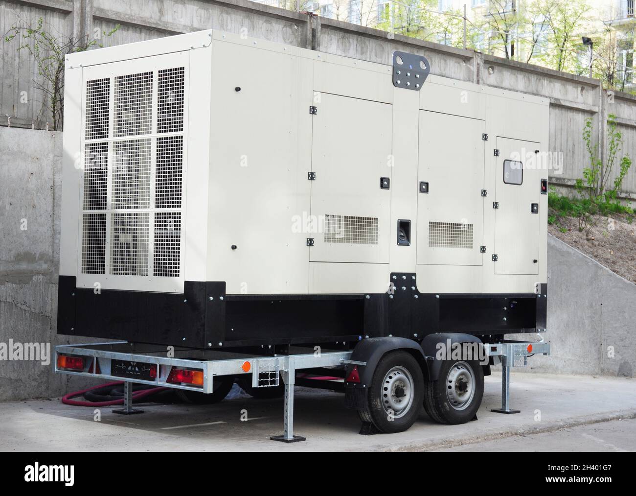 Standby power natural gas backup generator with control panel. Standby