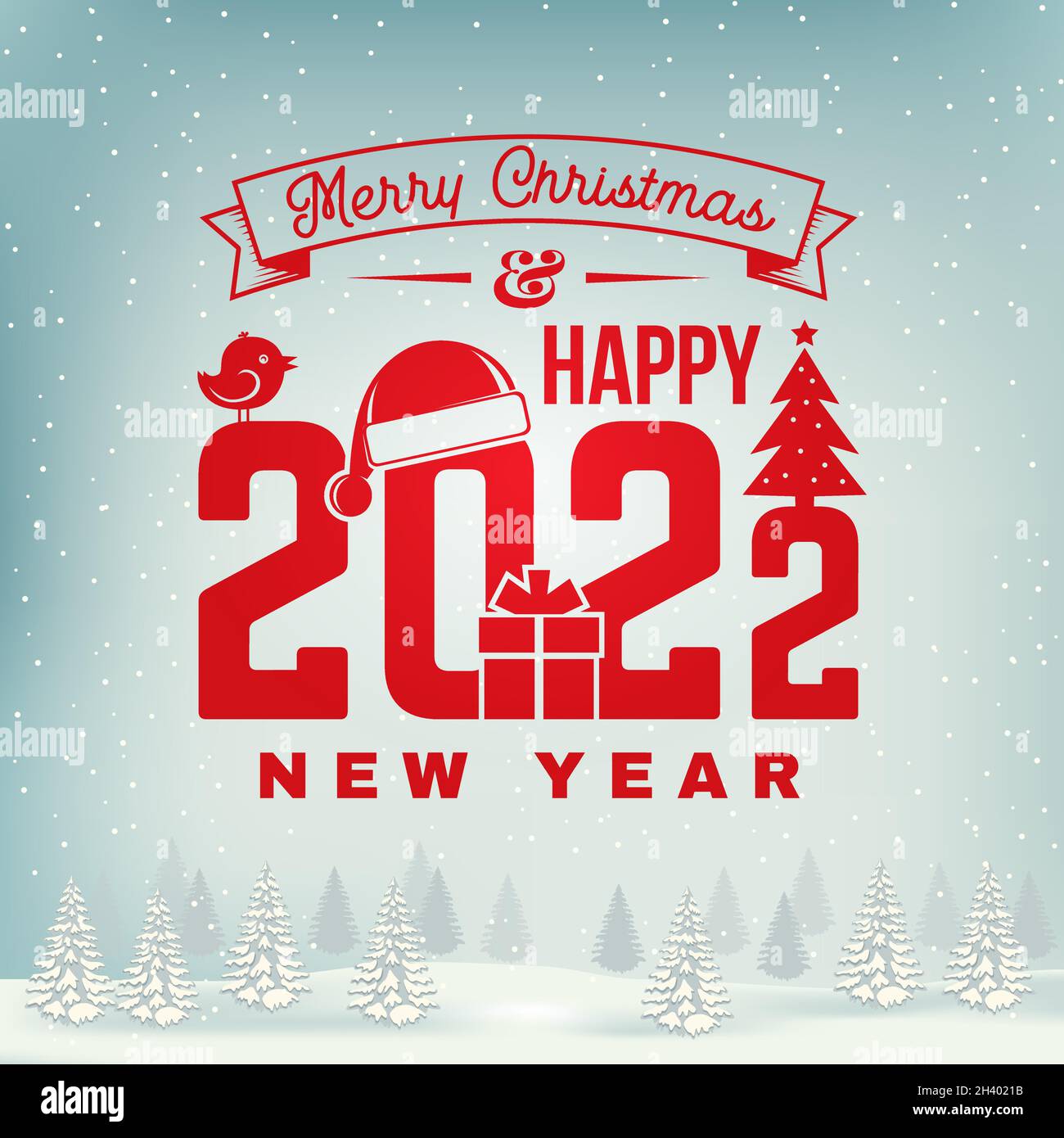 Christmas 2022 Emblem Merry Christmas And 2022 Happy New Year Stamp, Sticker Set With Snowflakes,  Hanging Christmas Ball, Santa Hat, Candy. Vector. Vintage Typography Desig  Stock Vector Image & Art - Alamy