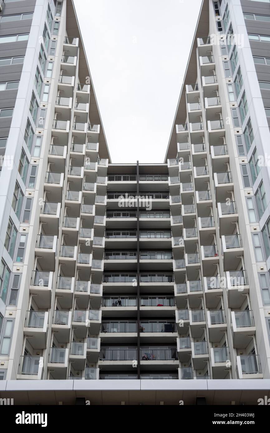 Apartment building, Wellington, North Island, New Zealand Stock Photo