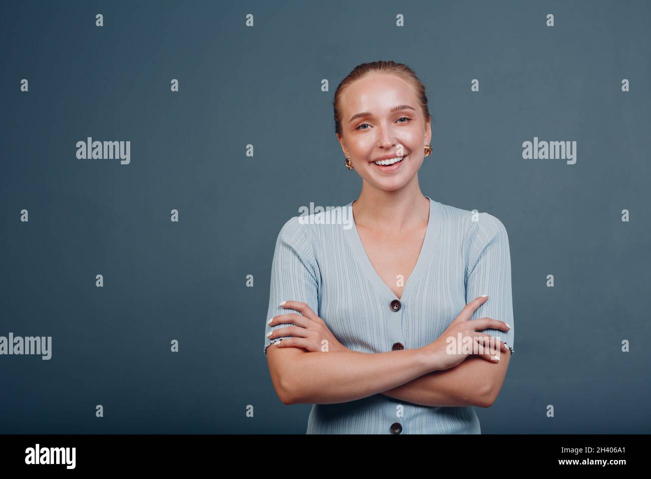 Portrait of beautiful smiling young european woman Stock Photo