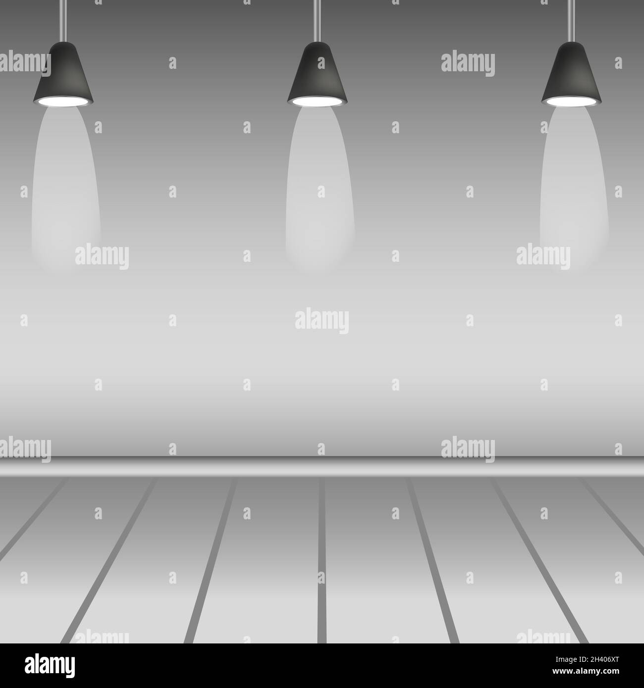Realistic dark studio with spotlights lighting Vector Stock Photo Alamy