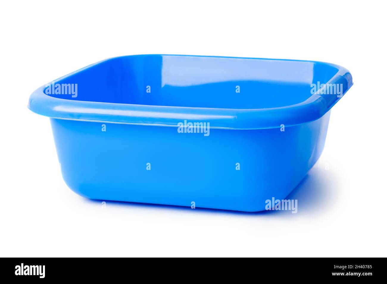 Blue plastic basin Stock Photo