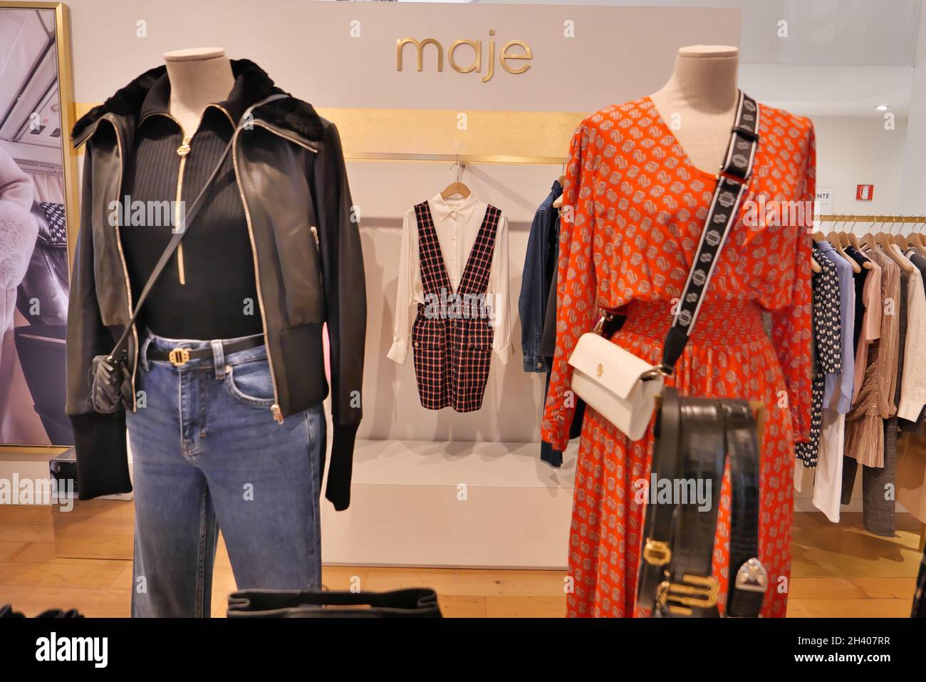 MAJE CLOTHING ON DISPLAY INSIDE THE FASHION STORE Stock Photo - Alamy