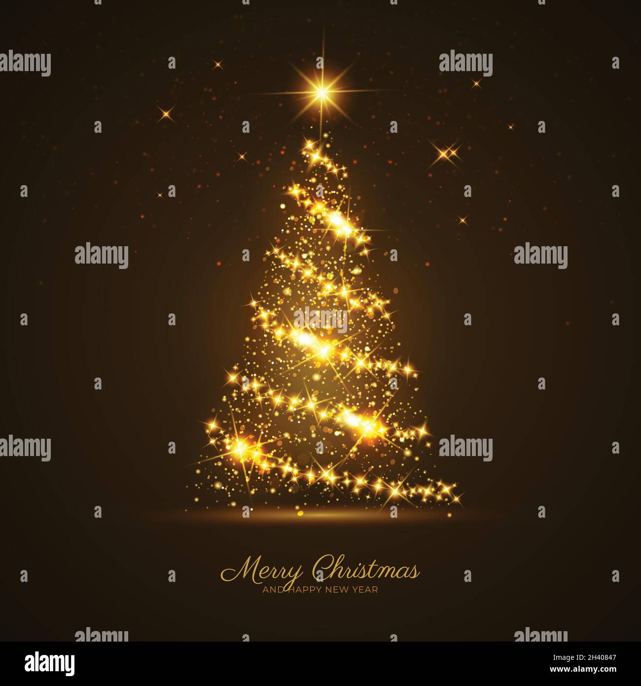 abstract golden christmas tree vector design illustration Stock Vector