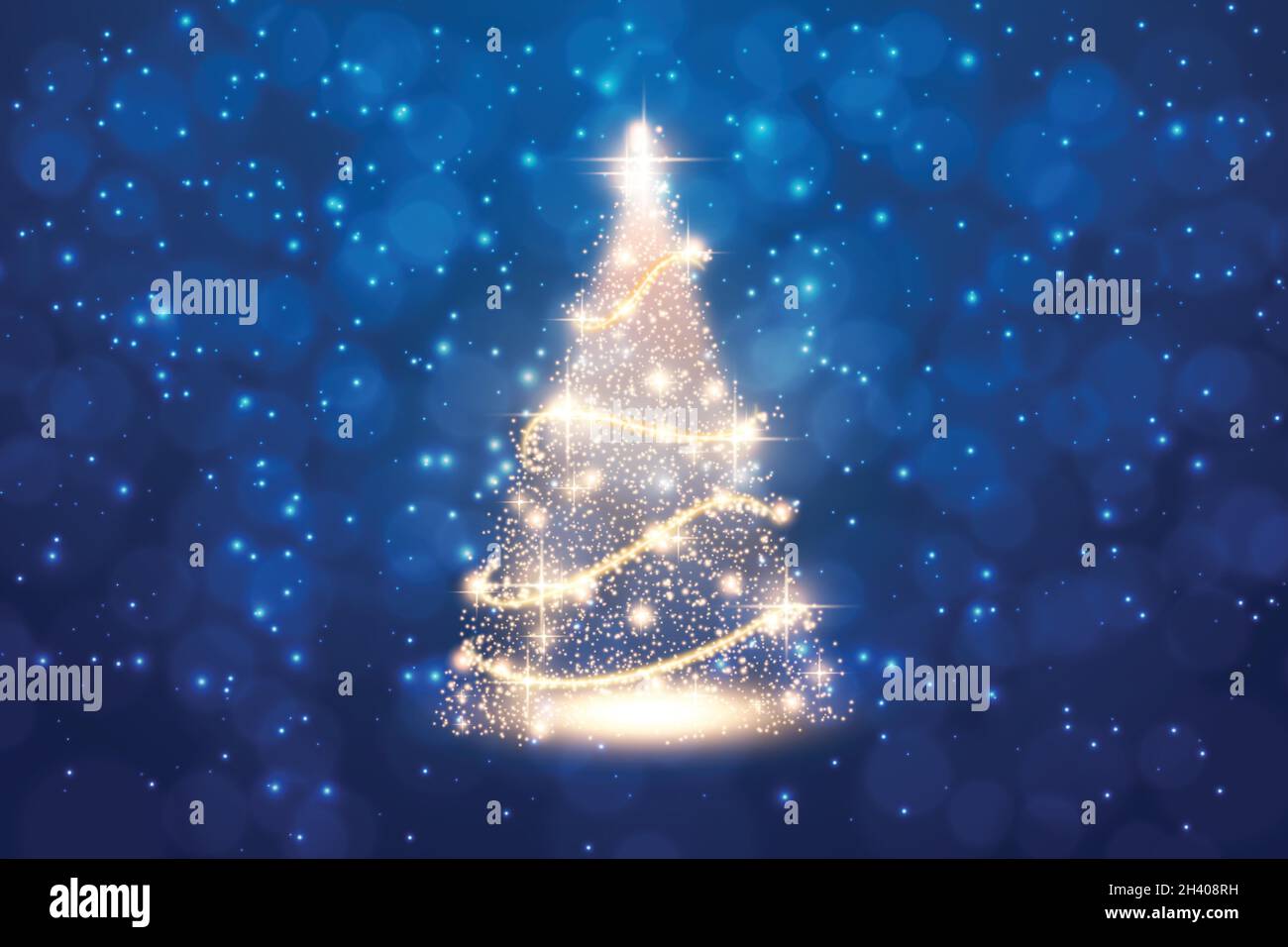 abstract golden christmas tree vector design illustration Stock Vector