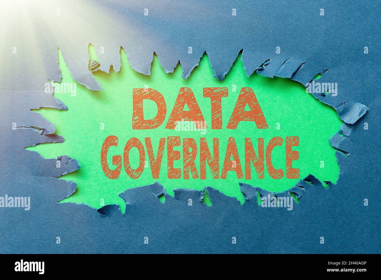 Writing displaying text Data Governance. Business concept general management of key data resources in a company Thinking New Wri Stock Photo