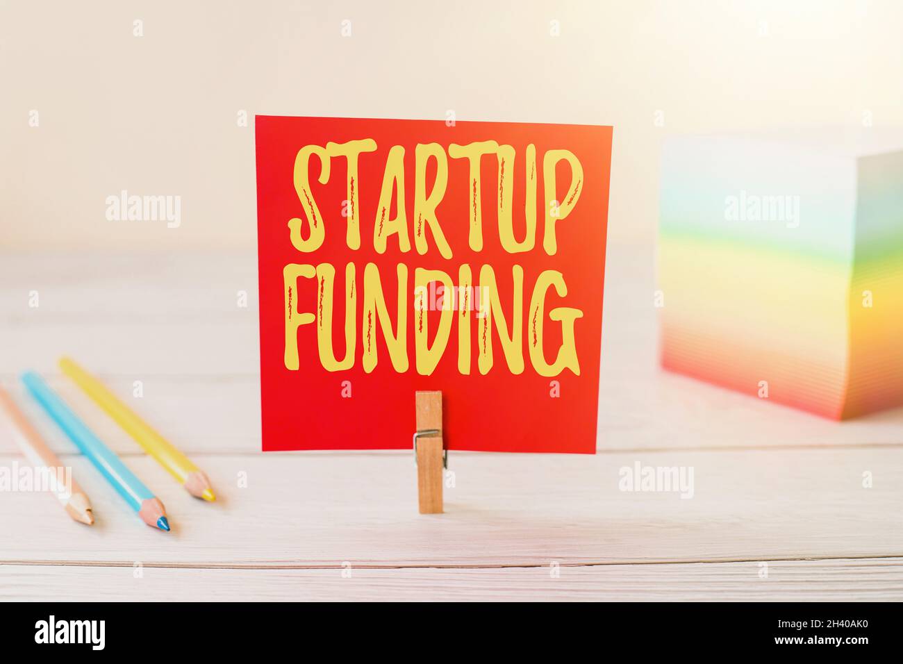 Inspiration showing sign Startup Funding. Business approach financial investment in the development of a new company Blank Stick Stock Photo