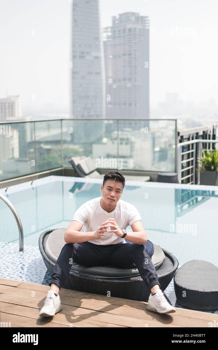 Asian swimming pool man hi-res stock photography and images - Alamy
