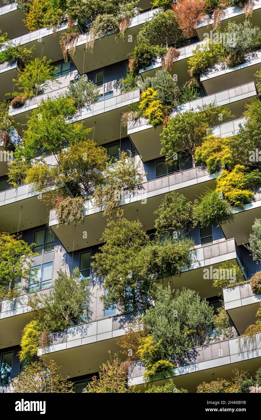 Bosco Verticale (Vertical Forest) residential towers, Porta Nuova district, Milan, Lombardy, Italy Stock Photo