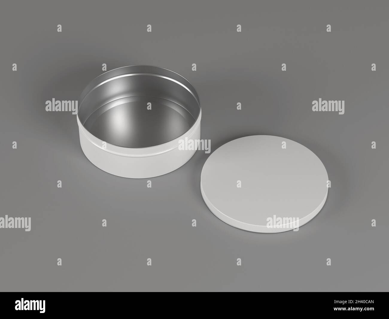 3d rendering, mockup of an isolated empty metal tin Stock Photo - Alamy
