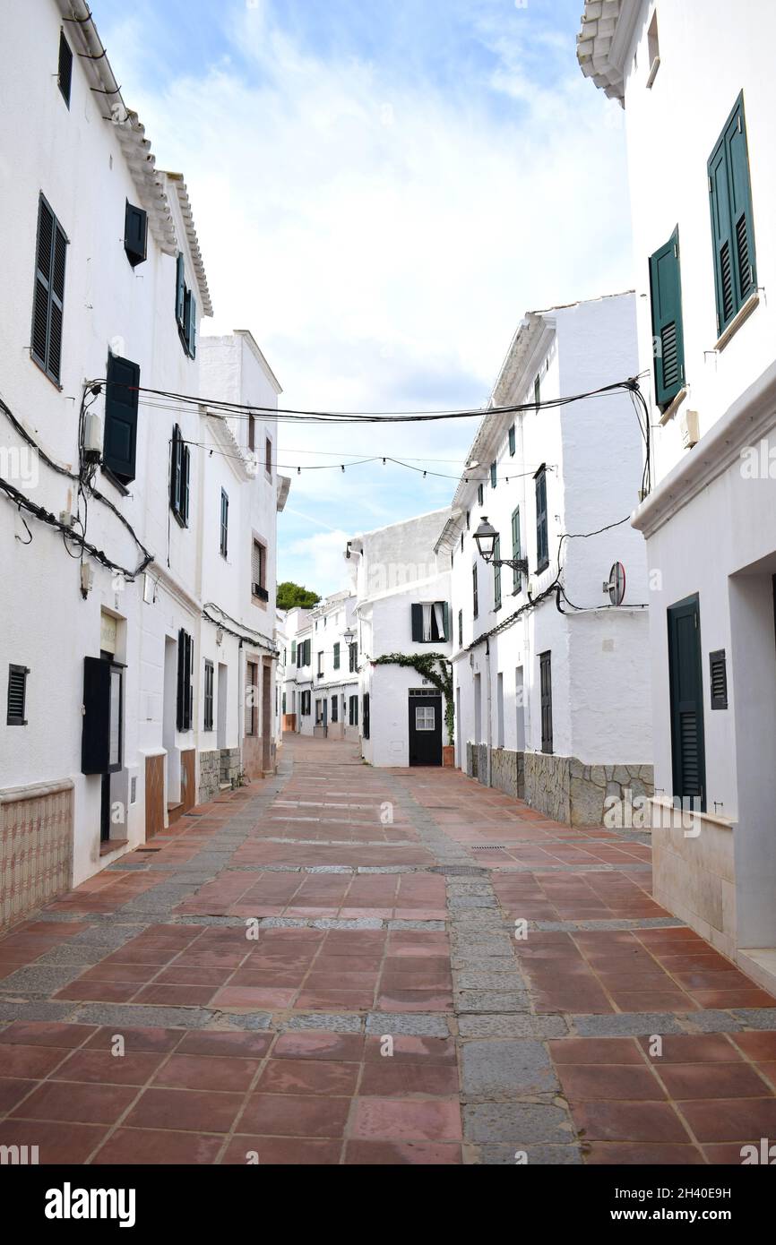 Streets of Es Mercadal, Menorca Balearic Islands Spain Stock Photo