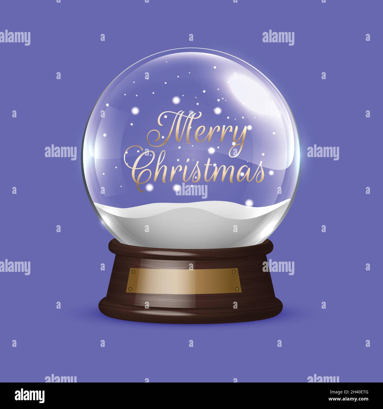 realistic christmas snowball globe vector design illustration Stock Vector