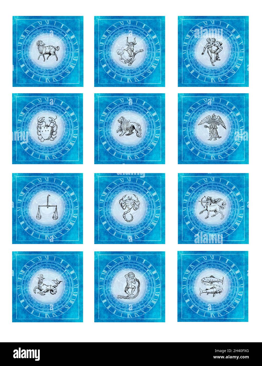 set of all zodiac signs Stock Photo - Alamy