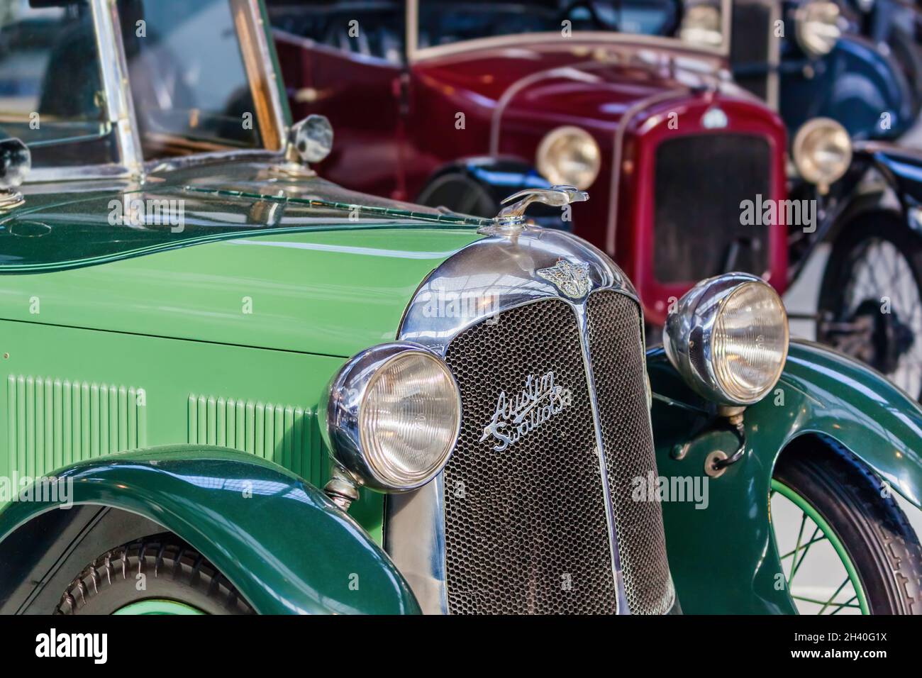 BRUSSELS, BELGIUM MAY 01, 2017 Vintage car in Autoworld museum on May 01, 2017 in Brussels