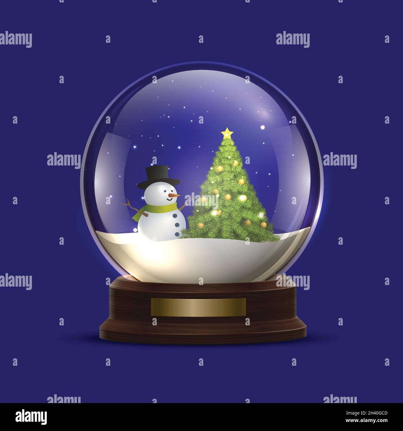 realistic christmas snowball globe vector design illustration Stock Vector