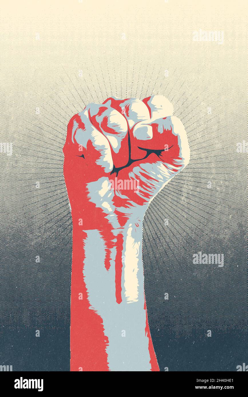 Raised fist stencil hi-res stock photography and images - Alamy