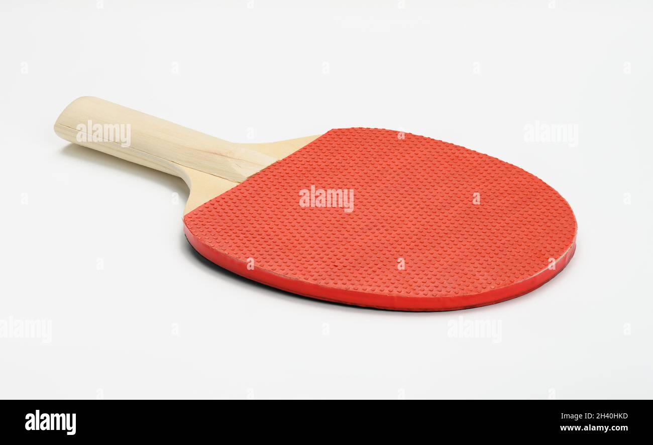 Wooden ping pong racket on a white background. Sport equipment Stock ...