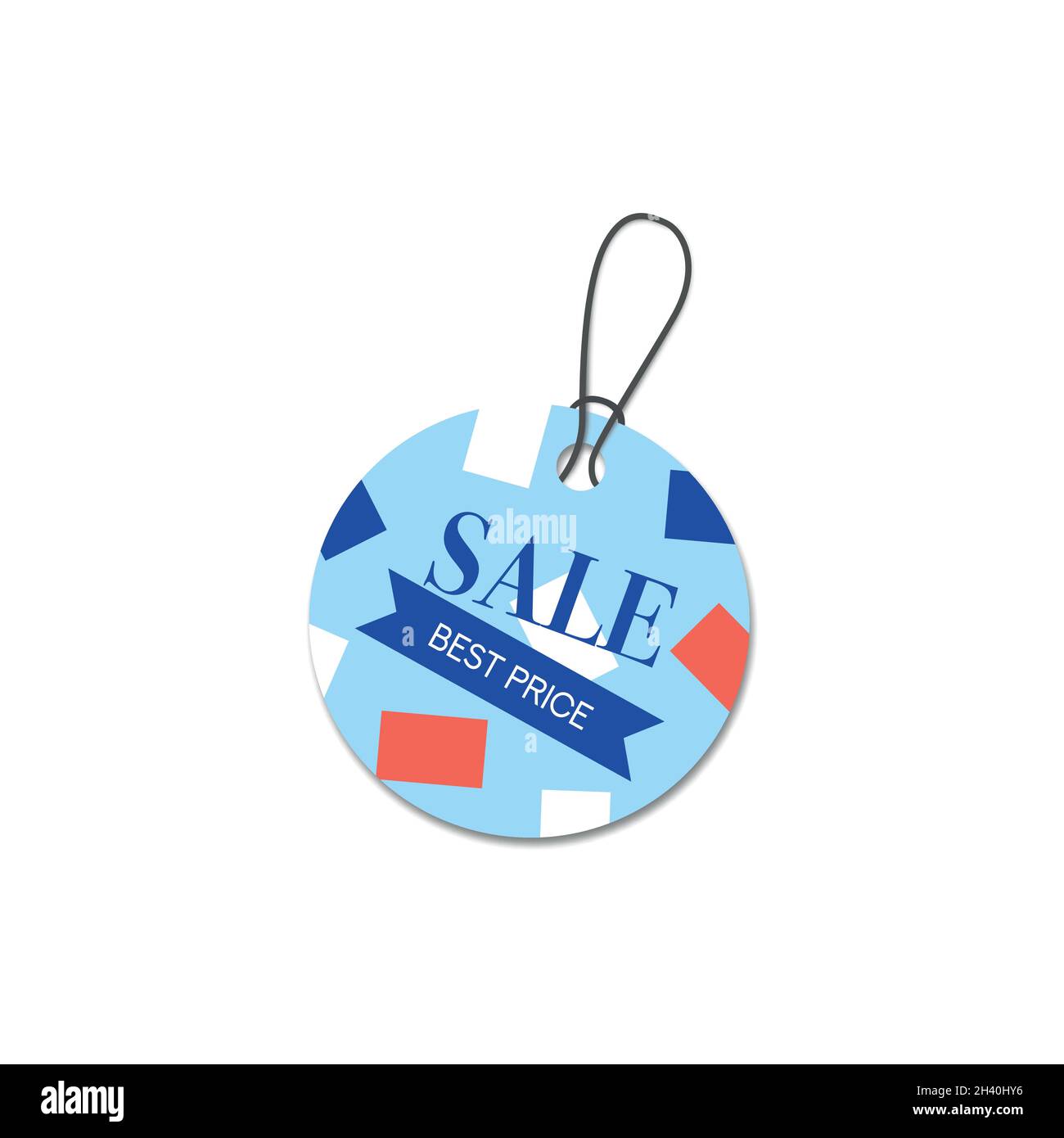 Circle with tied thread isolated on white background. Discounts. Vector illustration Stock Vector