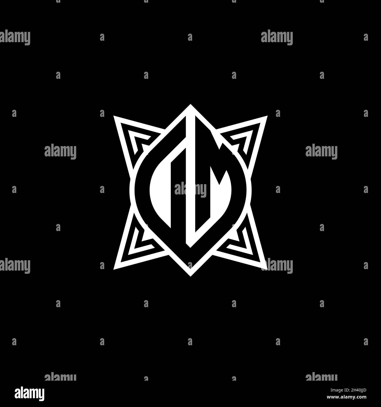 DH Monogram logo letter with polygonal geometric shape style design ...