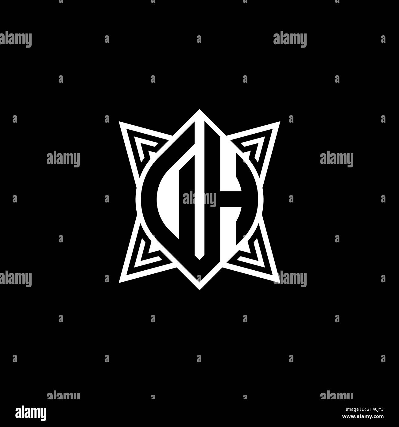 DE Monogram logo letter with polygonal geometric shape style design ...
