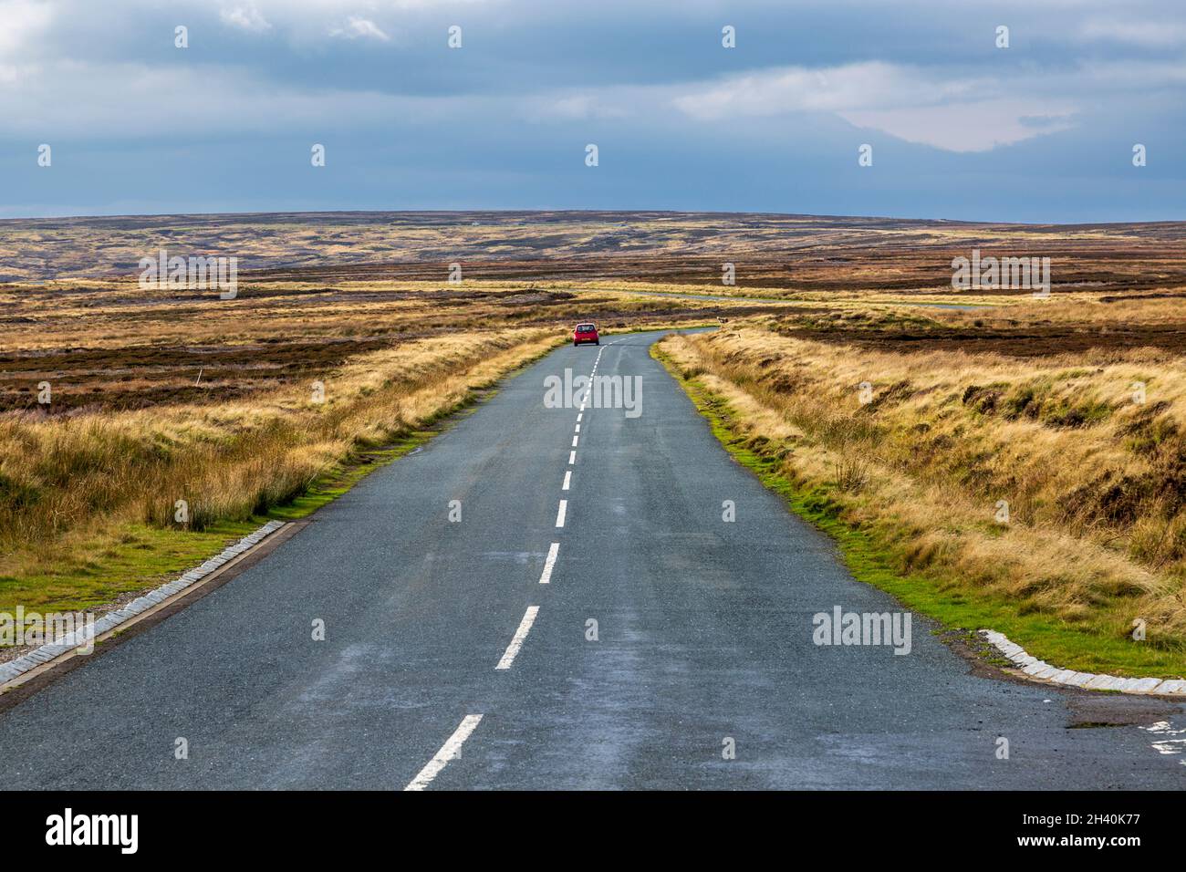 The road through Danby High Moor in the North York Moors National Park