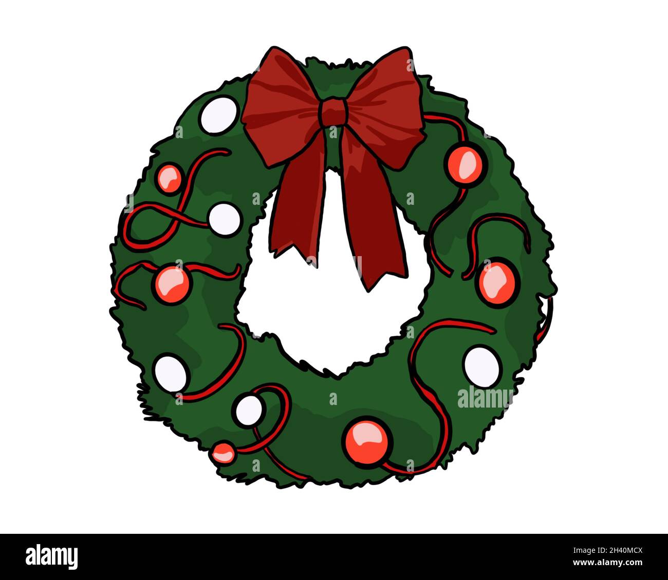 Christmas wreath illustration Stock Photo Alamy