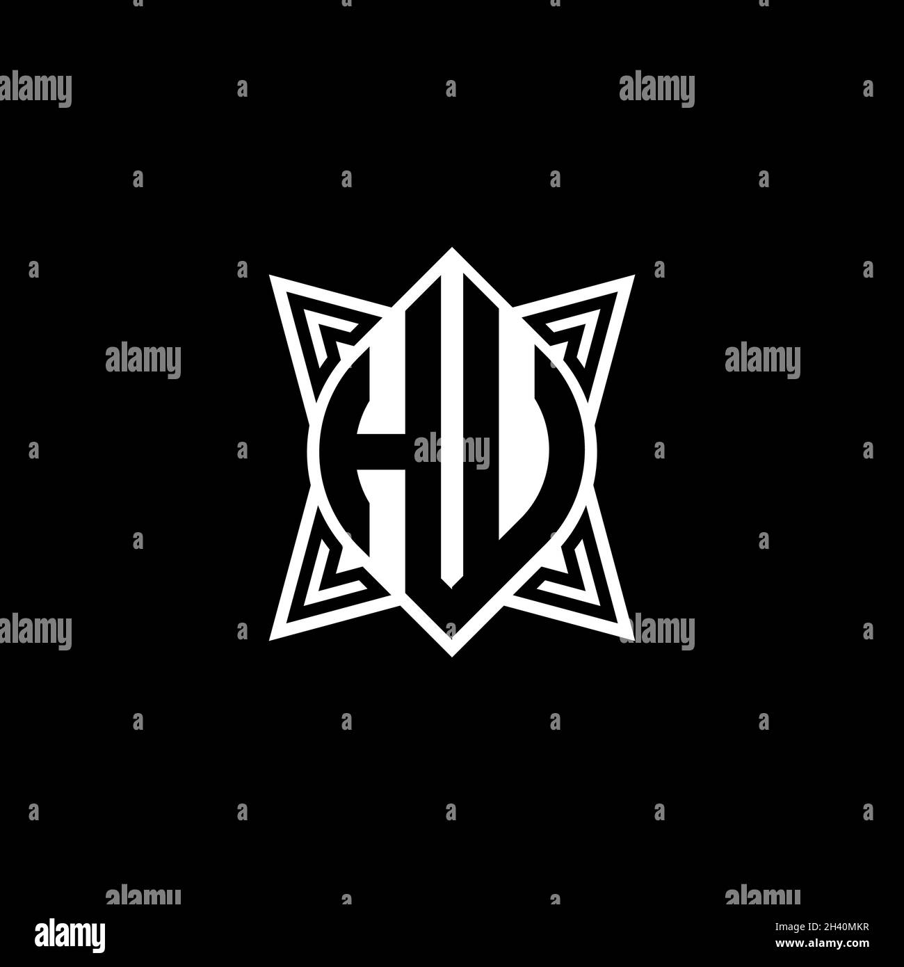 HK Monogram logo letter with polygonal geometric shape style design ...