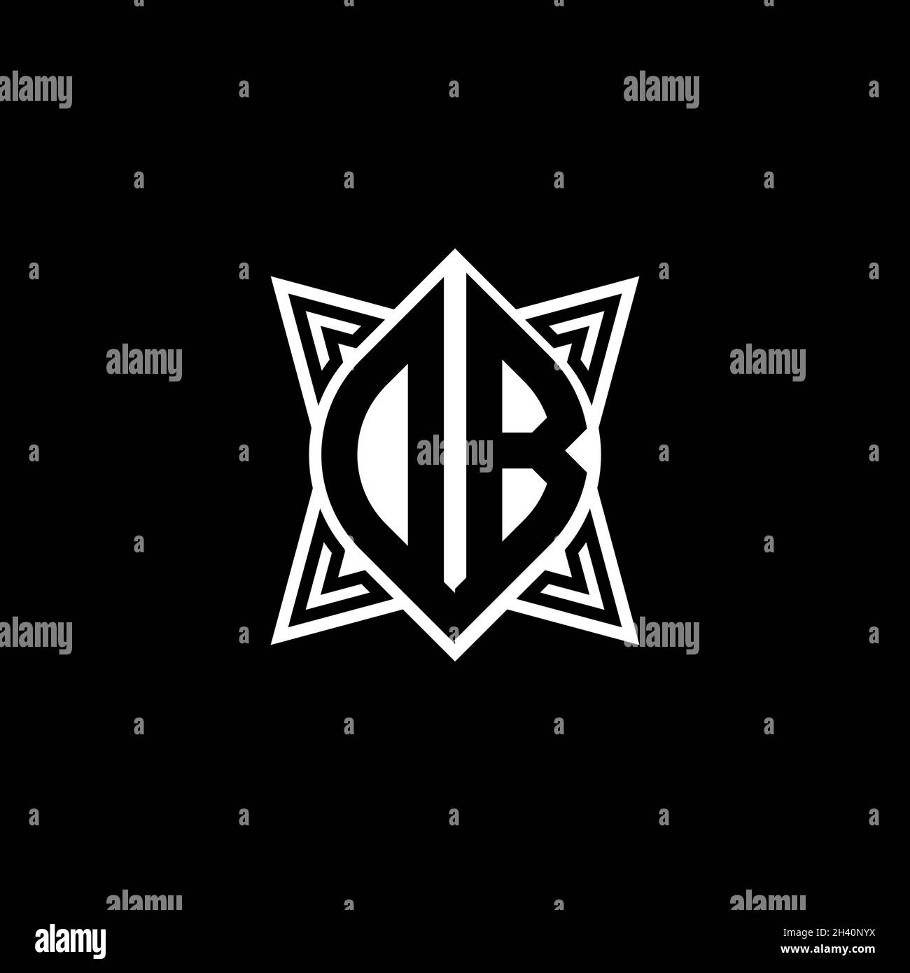 MN Monogram logo letter with polygonal geometric shape style design ...
