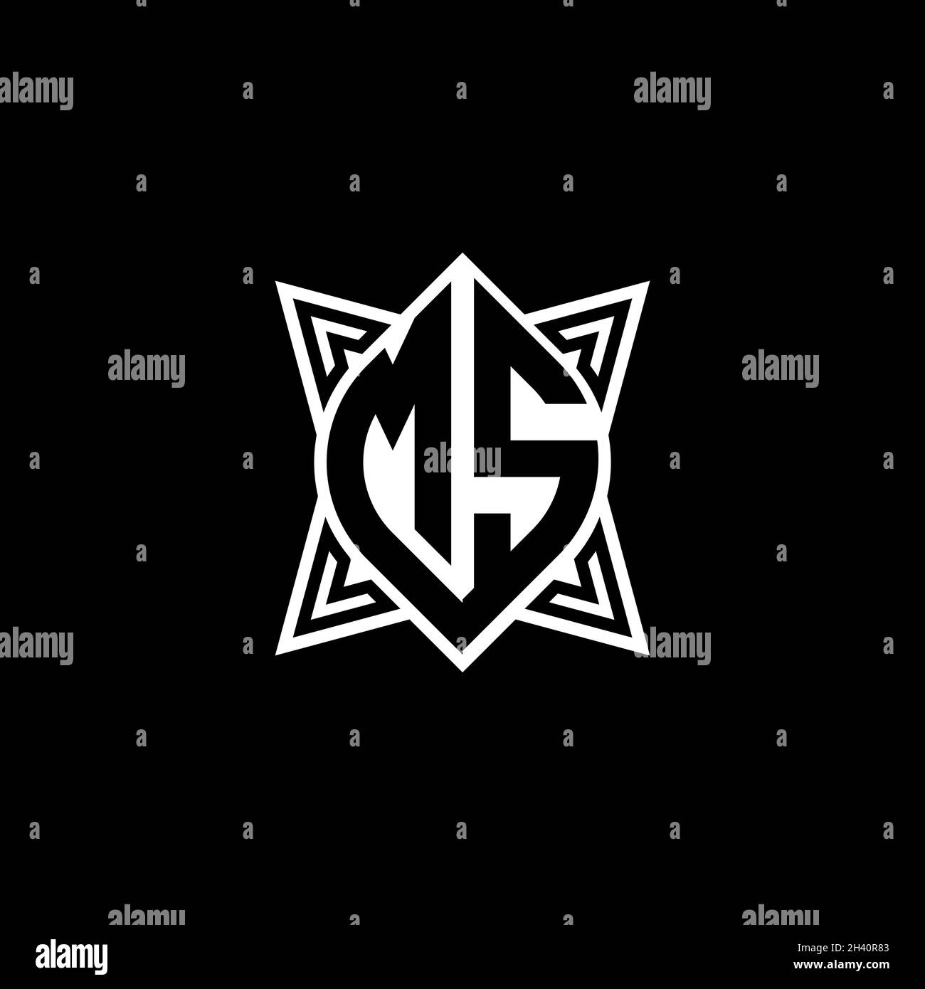 KG Monogram logo letter with polygonal geometric shape style design ...