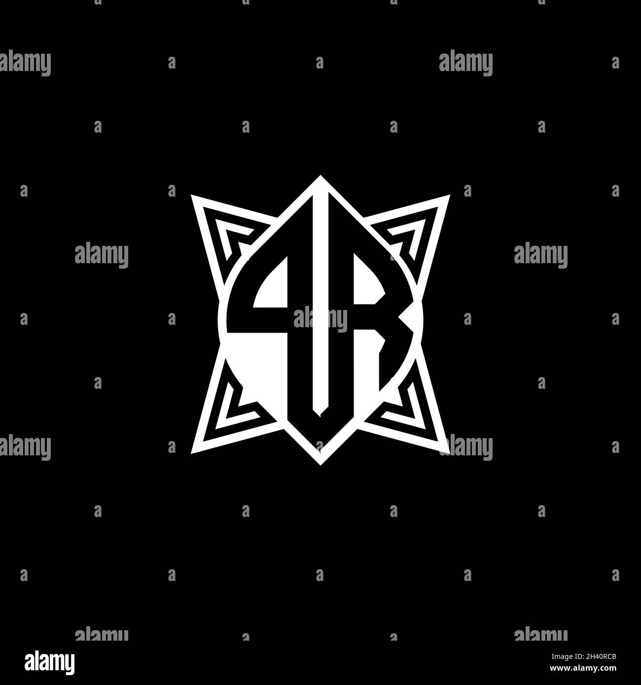 OC Monogram logo letter with polygonal geometric shape style design ...
