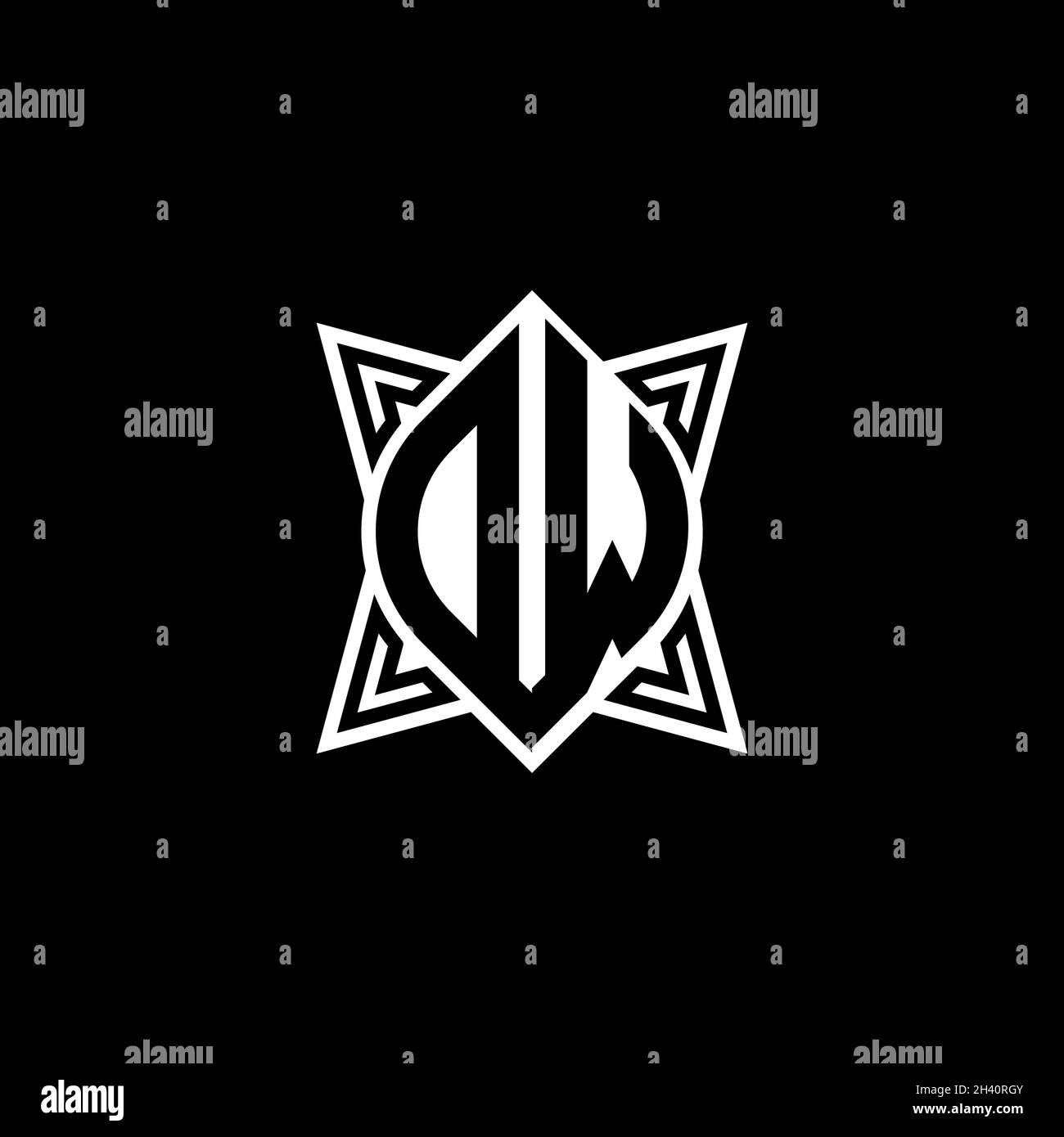 NG Monogram logo letter with polygonal geometric shape style design ...
