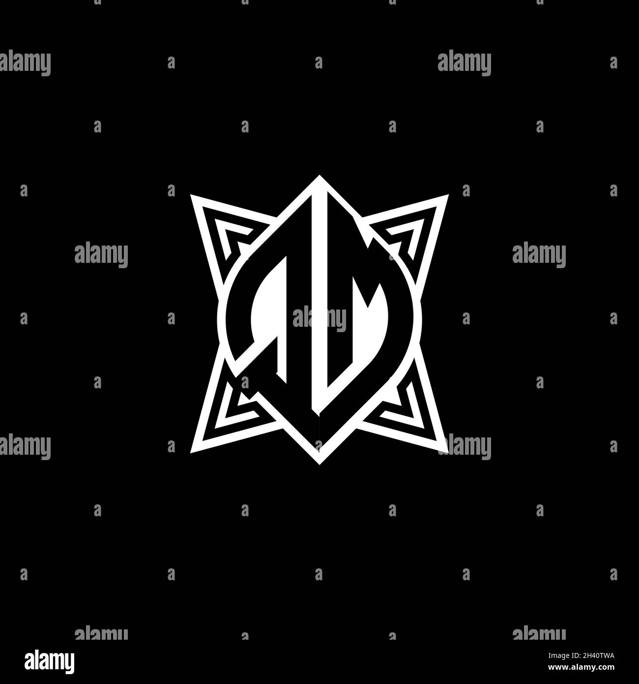 OW Monogram logo letter with polygonal geometric shape style design ...