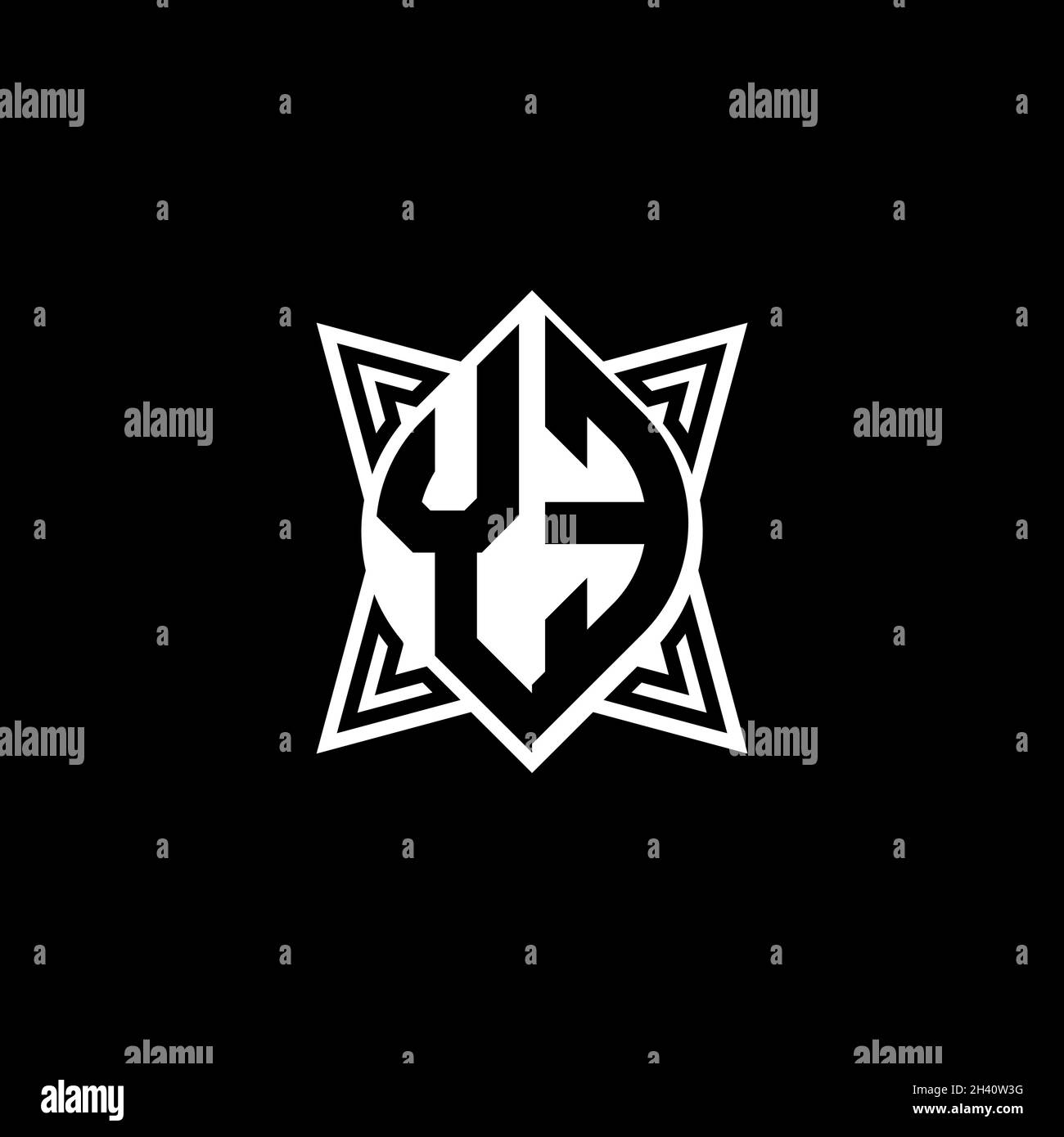 WH Monogram logo letter with polygonal geometric shape style design ...