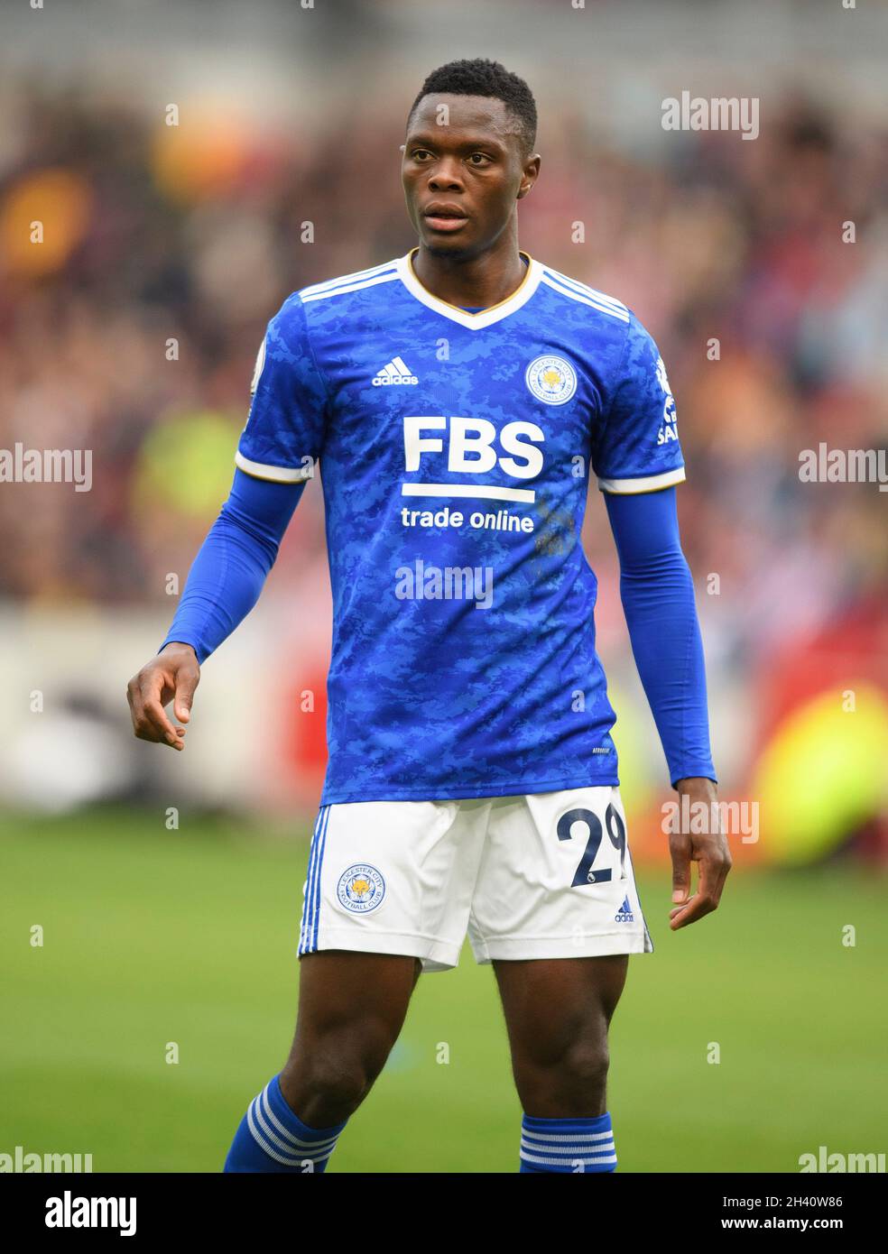 Leicester City's Patson Daka during the match at the Brentford Community Stadium. Picture : Mark Pain / Alamy Stock Photo