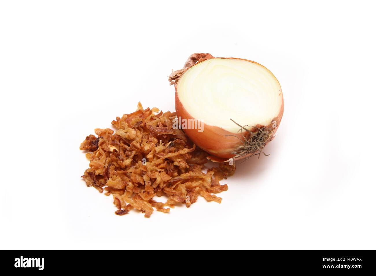 The small pile of deep fried onion, the great topping on hot dogs or other dishes. In group with