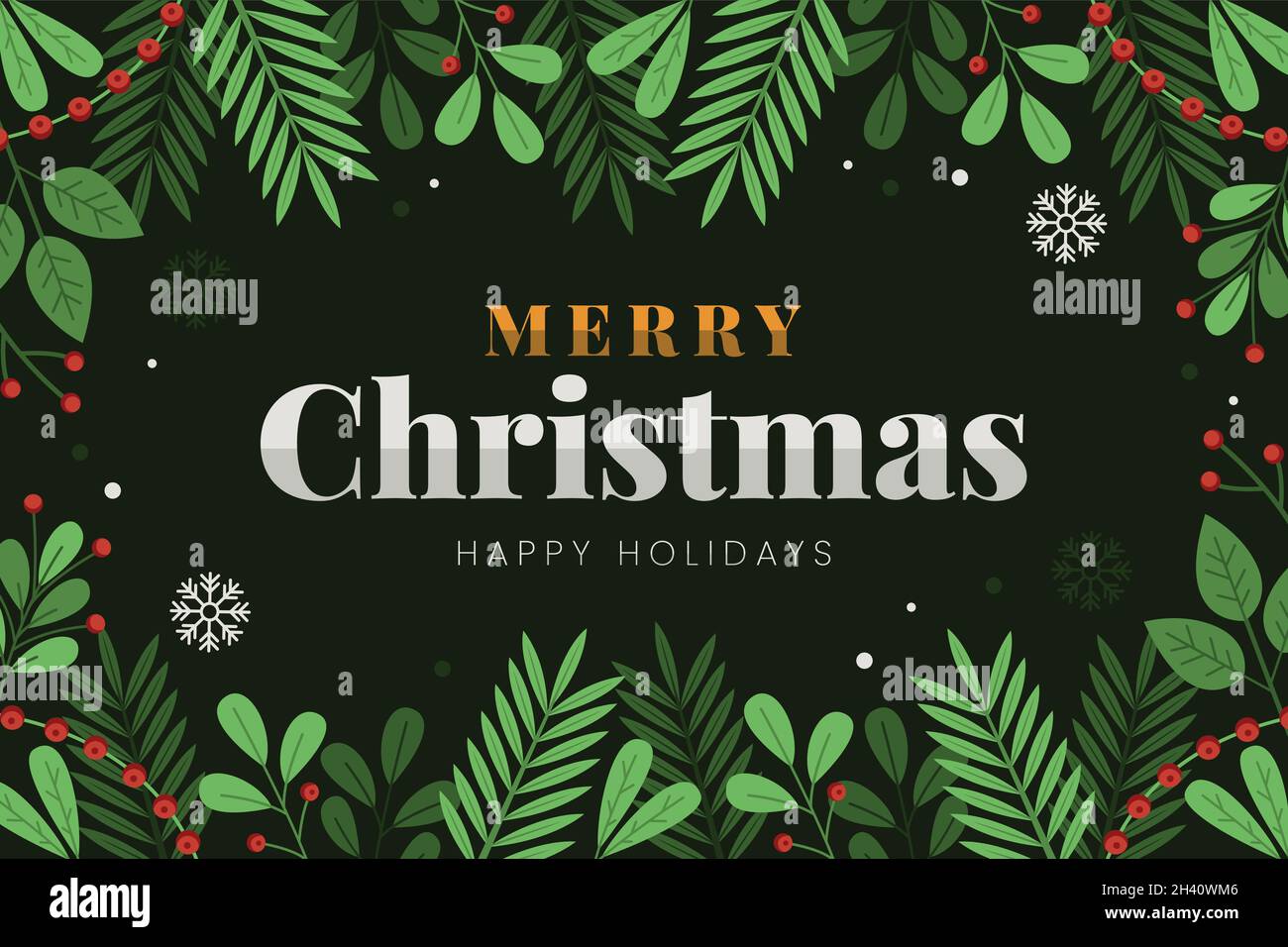christmas tree branches background flat vector design illustration ...