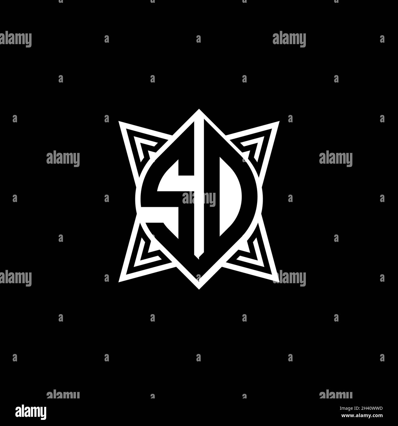 QW Monogram logo letter with polygonal geometric shape style design ...