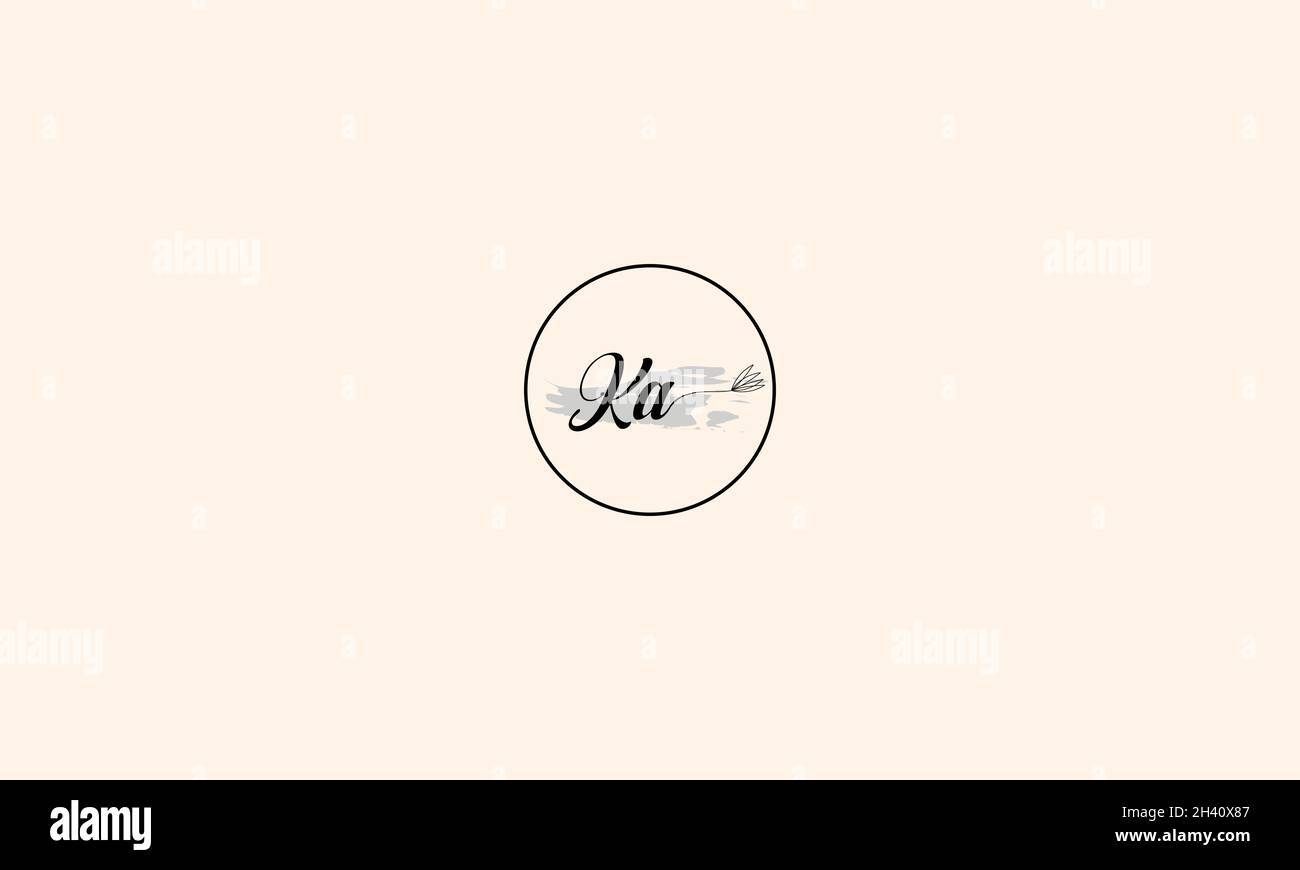 LETTERS KA LOGO DESIGN WITH NEGATIVE SPACE EFFECT FOR ILLUSTRATION USE Stock Vector