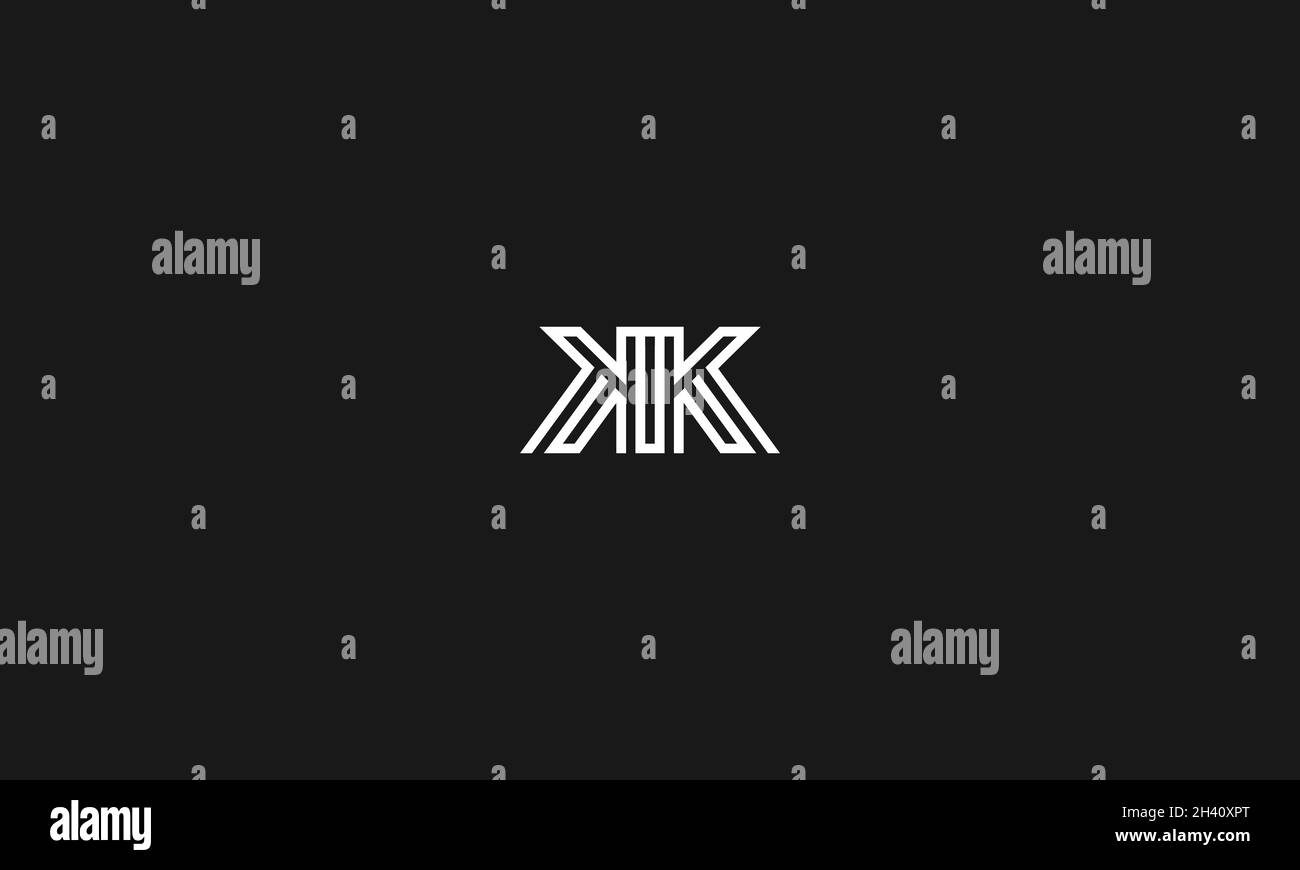 LETTERS KK LOGO DESIGN WITH NEGATIVE SPACE EFFECT FOR ILLUSTRATION USE Stock Vector