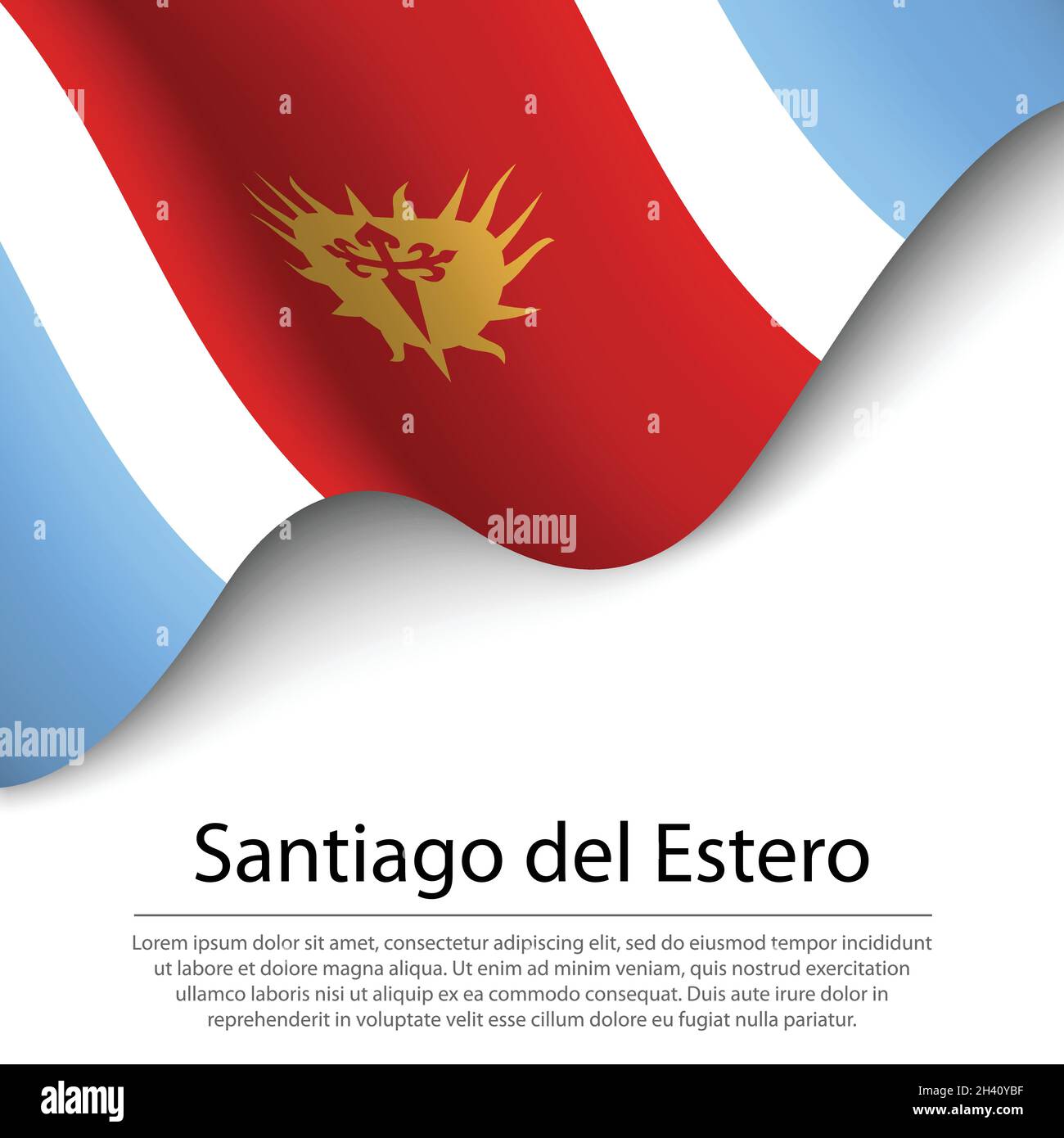 Waving Flag Of Santiago Del Estero Is A Region Of Argentina On White waving-flag-of-santiago-del-estero-is-a-region-of-argentina-on-white