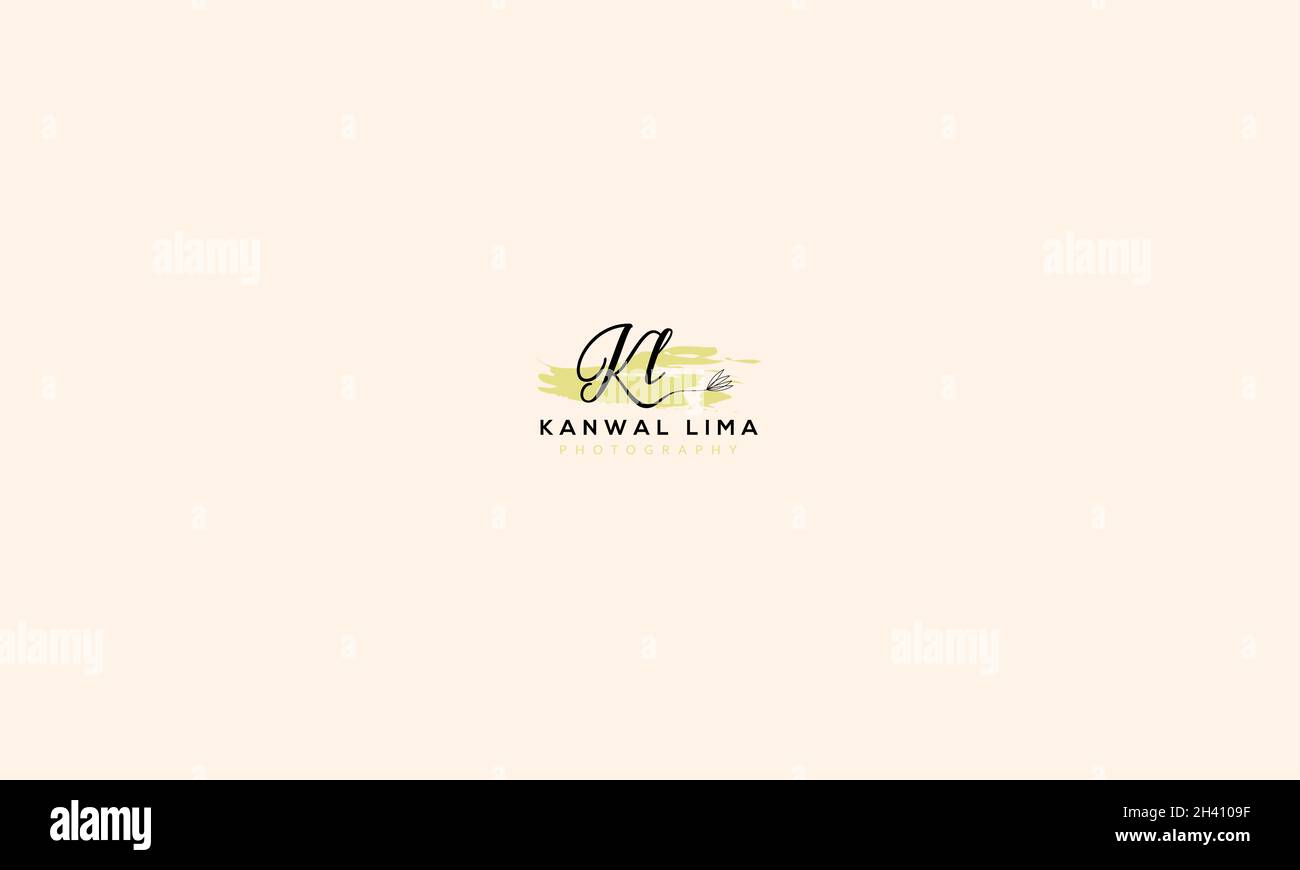 LETTERS KL LOGO DESIGN WITH NEGATIVE SPACE EFFECT FOR ILLUSTRATION USE Stock Vector