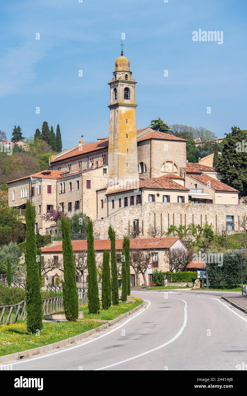 Church in Arqua Petrarca Stock Photo