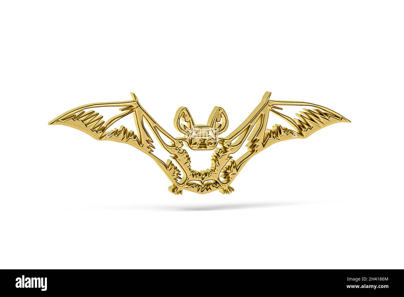 Golden 3d bat icon isolated on white background - 3d render Stock Photo ...