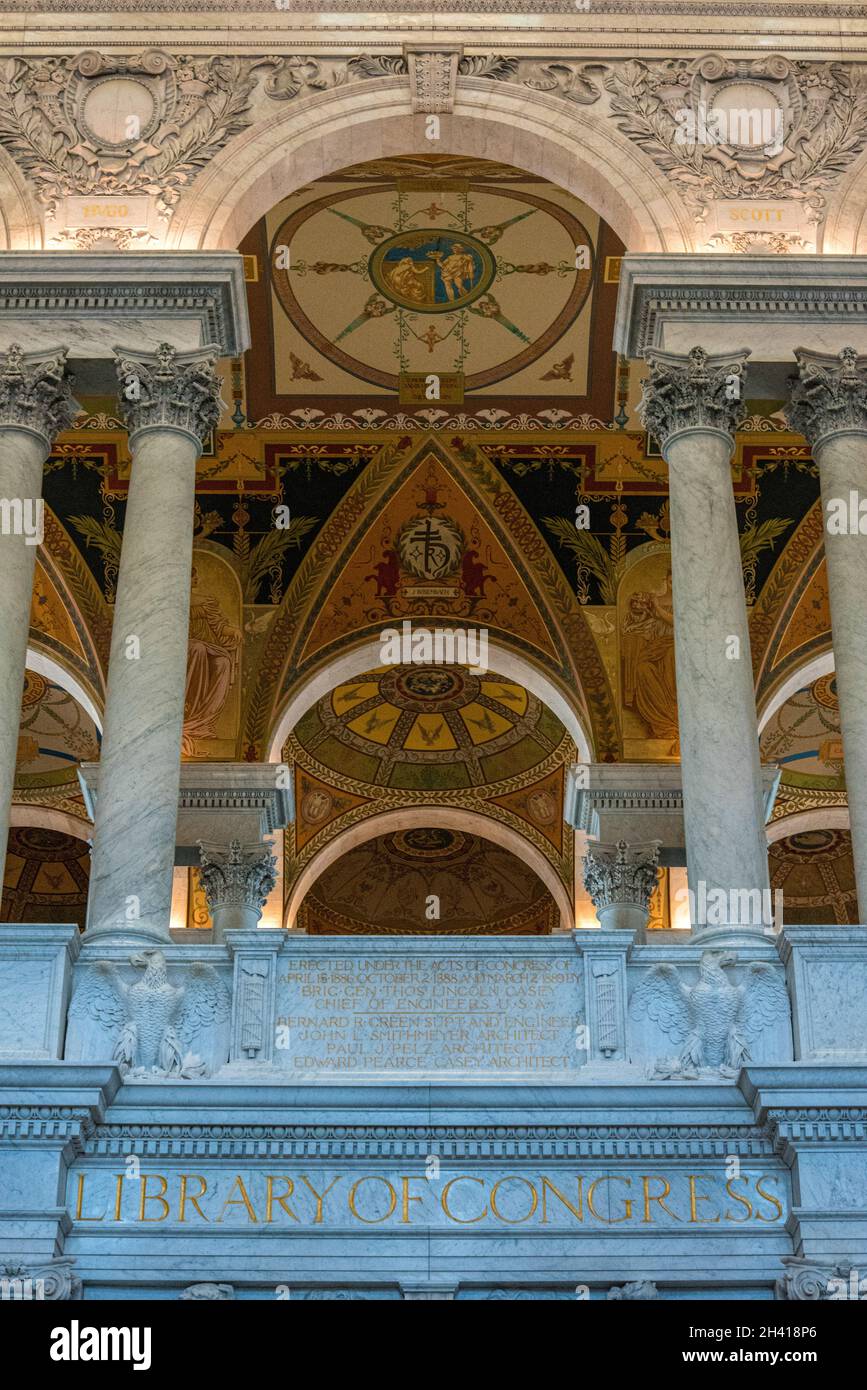 Inside the Library of Congress in Washington DC, USA Stock Photo