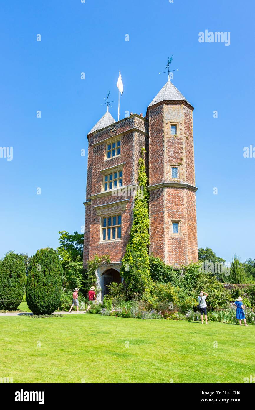 tower in National trust Sissinghurst castle herb garden Kent Stock
