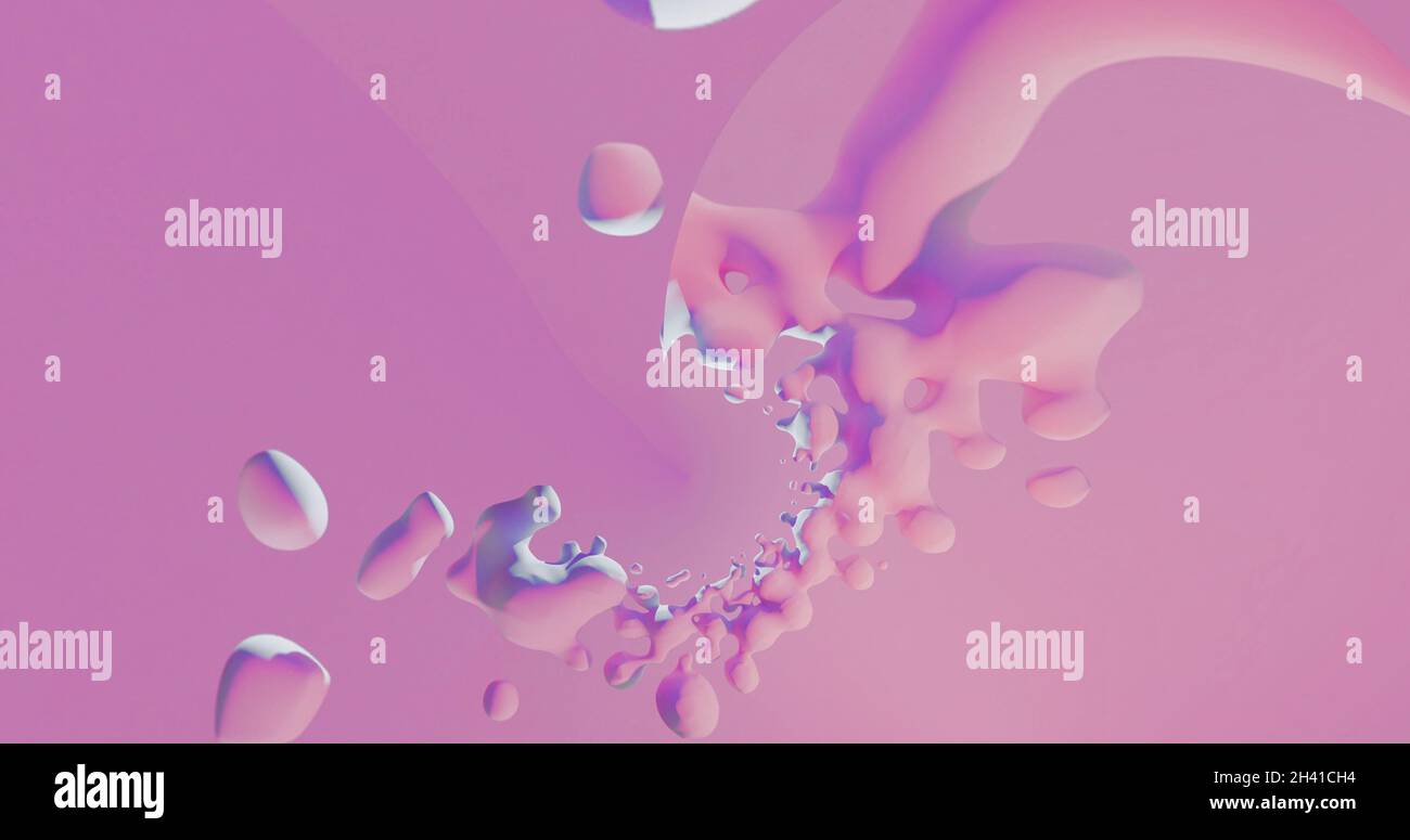 3d render purple pink abstract background flowing liquid drops for ...