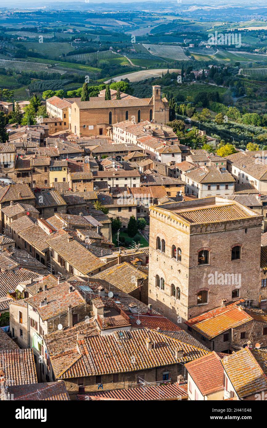 Aerial View Of San Gimignano Stock Photo - Alamy