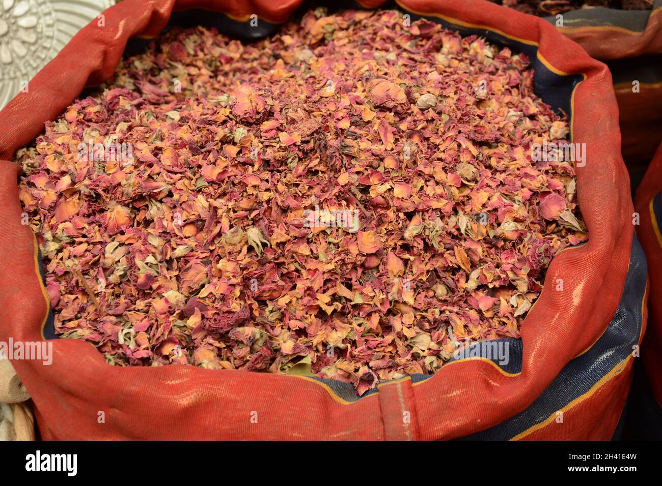 Roses for tea. Species, ingredients tea flowers in the street market of